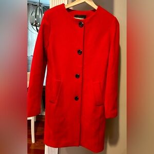 Ann Taylor Jewel Neck Peacoat Wool Blend - Small